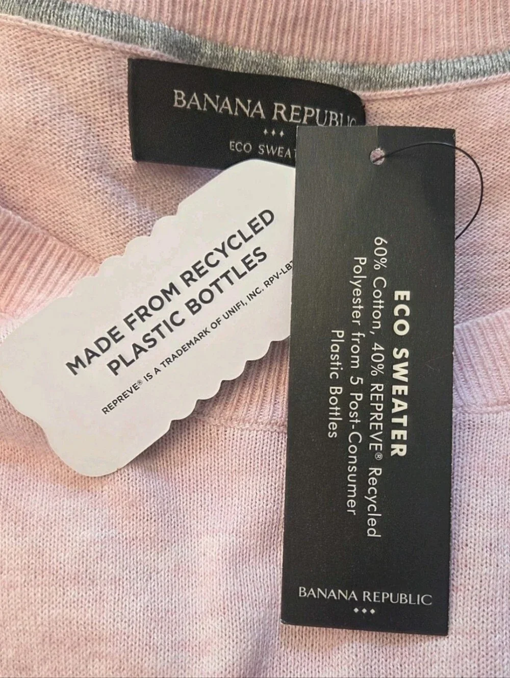 Banana Republic ECO NEW NWT Dress/Casual Light Pink Sweater Mens XL cotton Blend